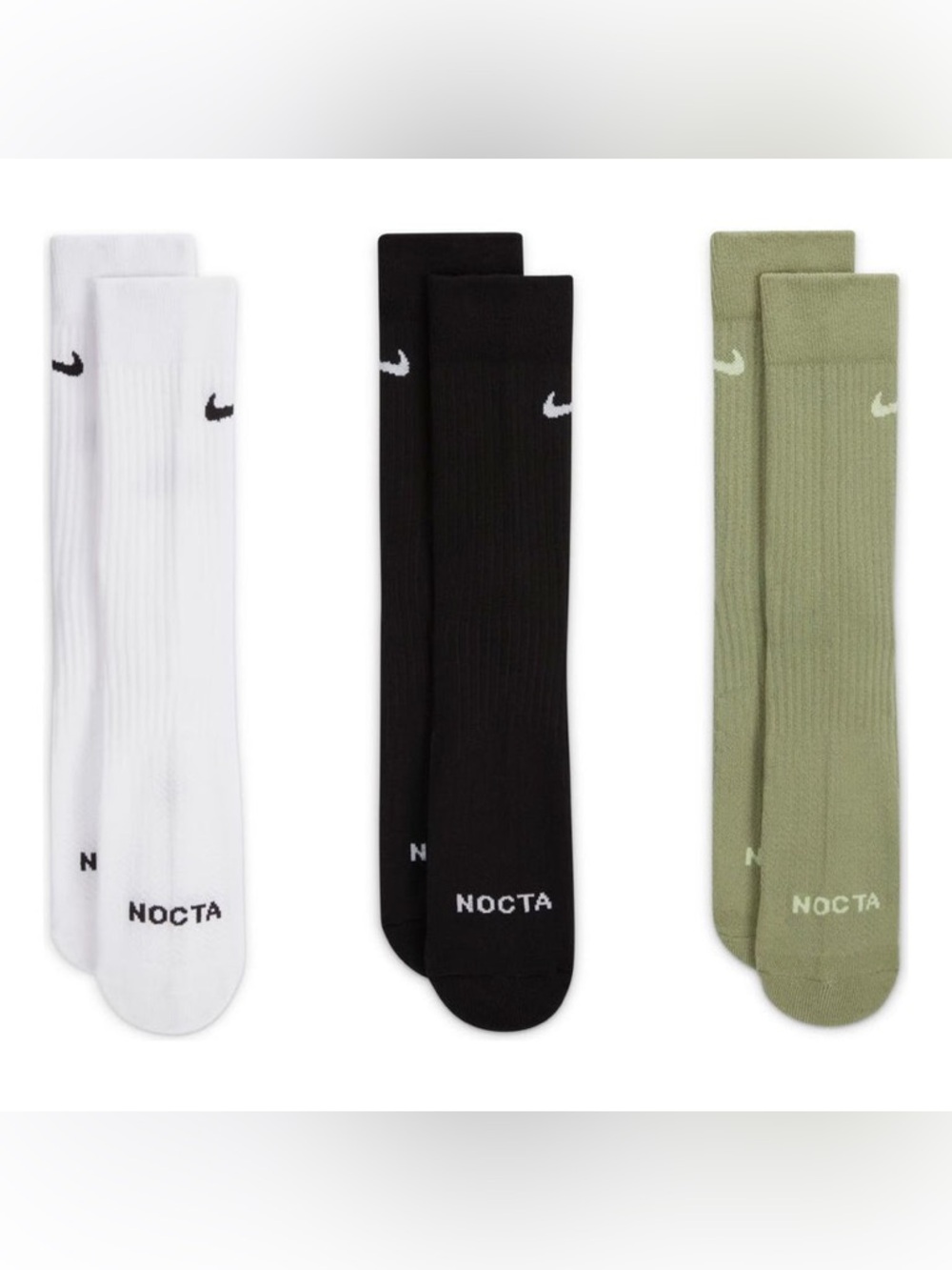 🆕 Nike NOCTA Crew Socks Multi Color 3 Pack Medium